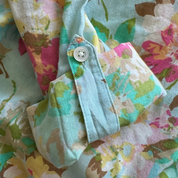 J.Jill Uncommon Threads blue and floral tunic blouse. Size Medium Tall - Picture 7 of 7